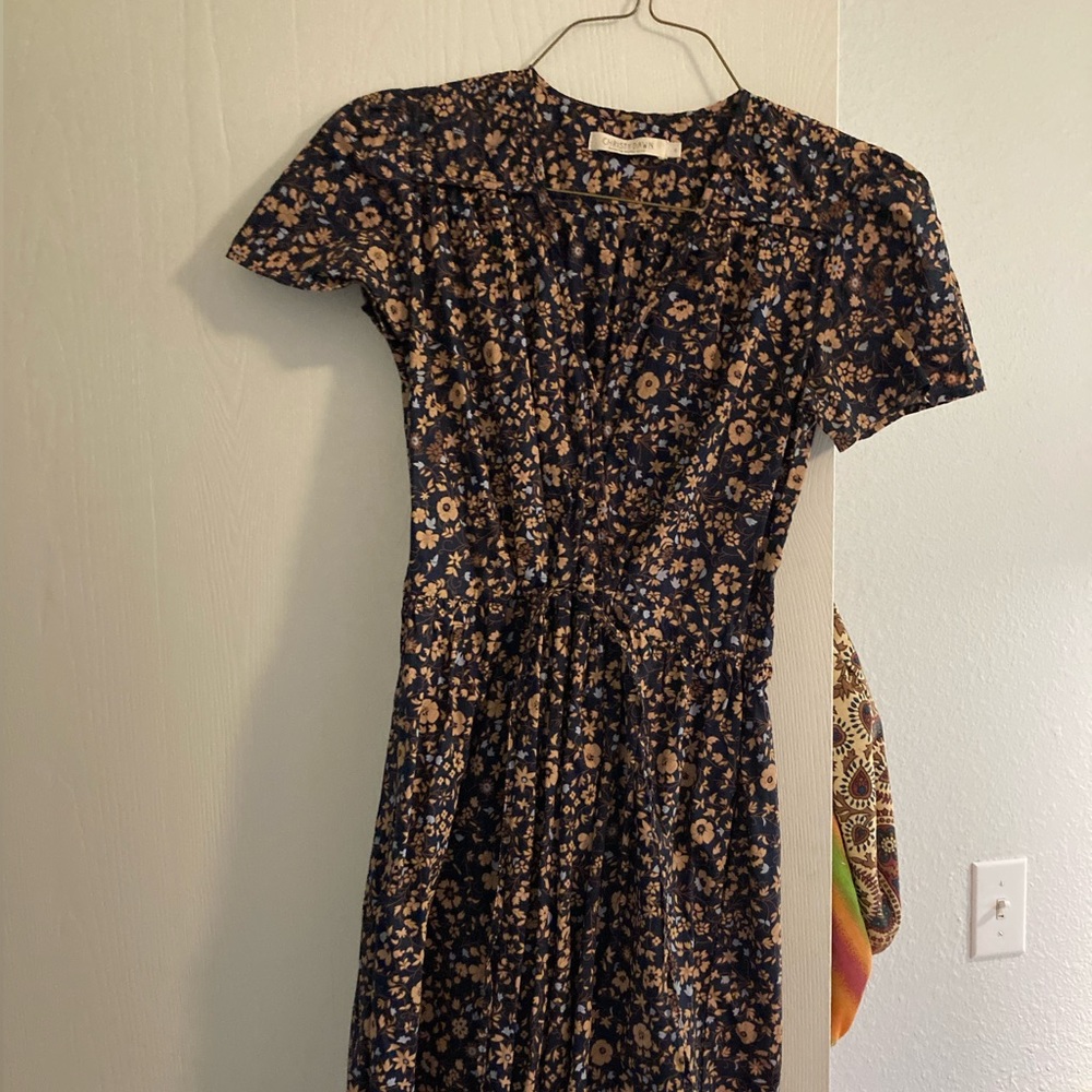 Christy Dawn The Dawn Dress in Navy Anemone Vine